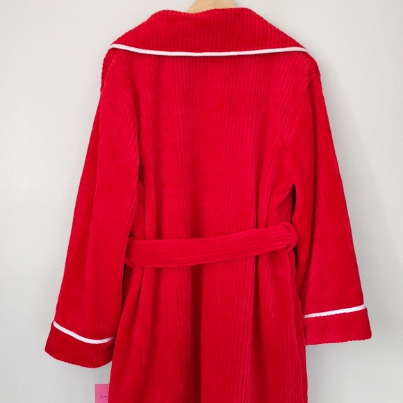 NWT Kate Spade New York Chenille Robe Fuzzy Red Size XS Small - Picture 12 of 15